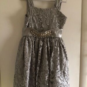 Chasing Fireflies Silver jeweled sash dress sz 14 Never Worn!!!